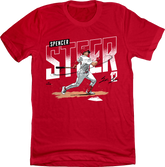 Spencer Steer MLBPA T-shirt Red In The Clutch